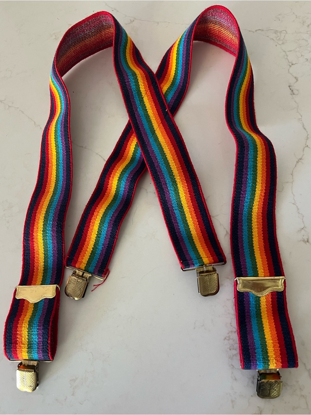 Rainbow Clip-On Suspenders Adjustable Pride Festival Costume